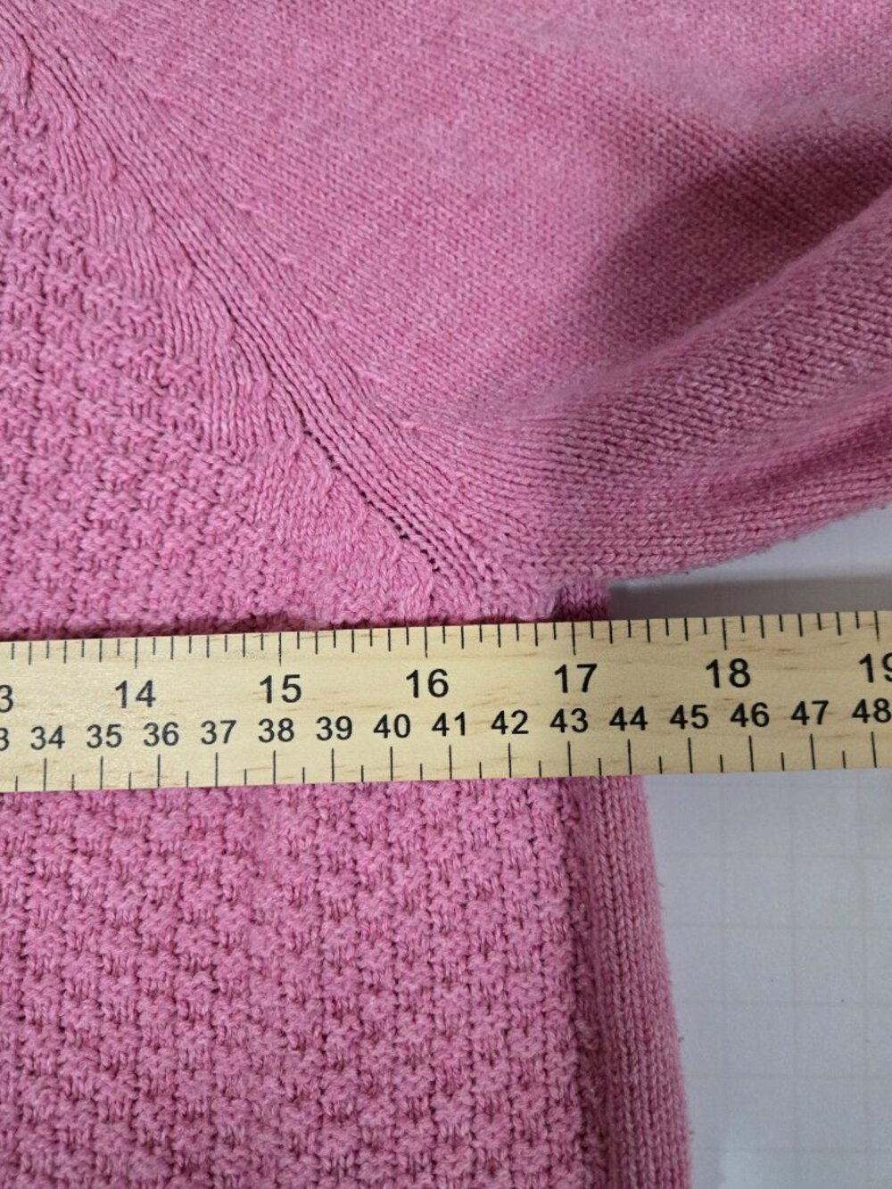 Chaps Pink Cable Knit Sweater Women's Medium Cotton Blend Preppy Cottagecore - Picture 7 of 7